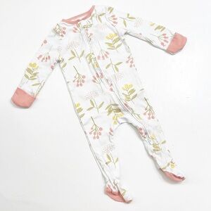 Cloud Island baby girls floral print zip up footie